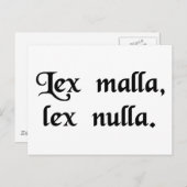 Ein schlechtes Gesetz ist kein Gesetz. Postkarte (Vorne/Hinten)