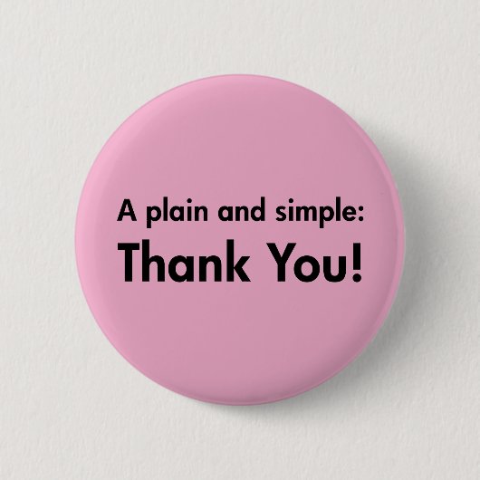 Ein schlichtes und ein einfach: Danke! Button (Vorderseite)