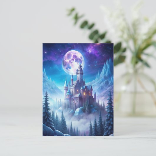 Ein Schloss im Winter Postkarte (Stehend Vorderseite)