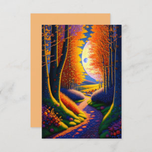 Ein schmaler Weg zwischen dicken Hecken und Kissen Dankeskarte