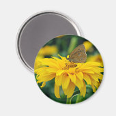 Ein Schmetterling auf einem gelben Blume-Magneten Magnet (Vorderseite/Rückseite)