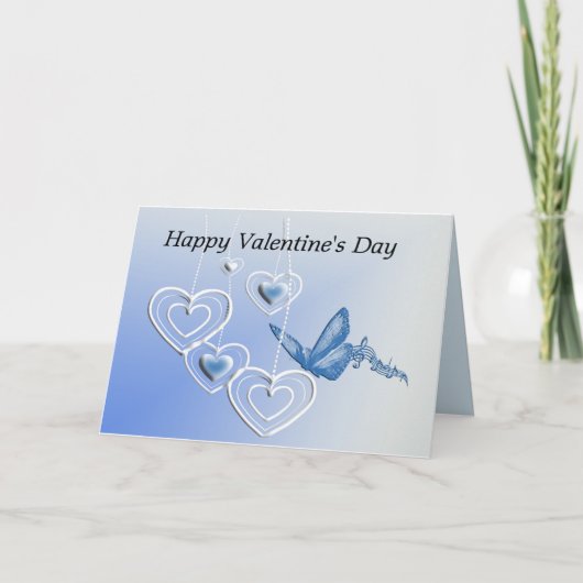 Ein Schmetterling und Herzen Karte (Vorderseite)