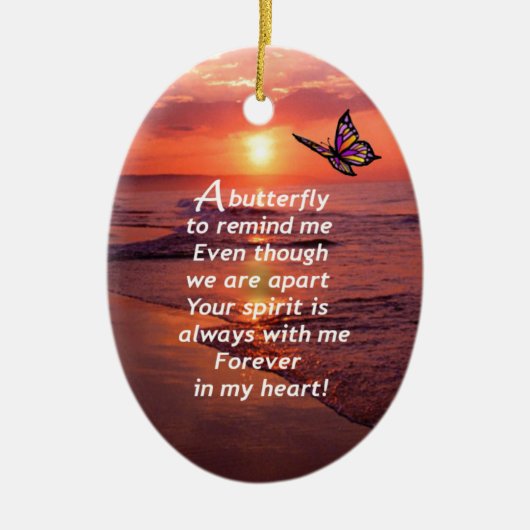 Ein Schmetterling, zum ich zu erinnern Keramik Ornament (Vorne)