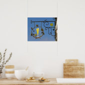 Ein schmiedeeisernes Schild, das das Thema illustr Poster (Küche)