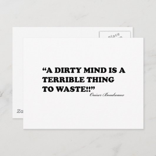 Ein schmutziger Geist ist eine schreckliche Sache, Postkarte (Vorne/Hinten)