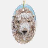 Ein Schnee im Schnee Keramik Ornament (Links)