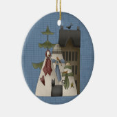 Ein Schnee-Keramik Weihnachtsschmuck (Rechts)