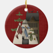 Ein Schnee-Keramik Weihnachtsschmuck (Hinten)