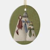 Ein Schnee-Keramik Weihnachtsschmuck (Rechts)