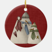 Ein Schnee-Keramik Weihnachtsschmuck (Hinten)