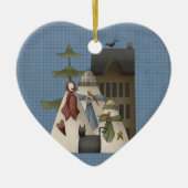 Ein Schnee-Keramik Weihnachtsschmuck (Vorne)