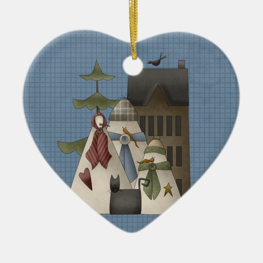 Ein Schnee-Keramik Weihnachtsschmuck (Vorne)