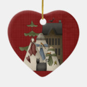 Ein Schnee-Keramik Weihnachtsschmuck (Hinten)