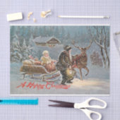 Ein schneebedeckter Abend mit dem Weihnachtsmann, Seidenpapier (Handwerk)