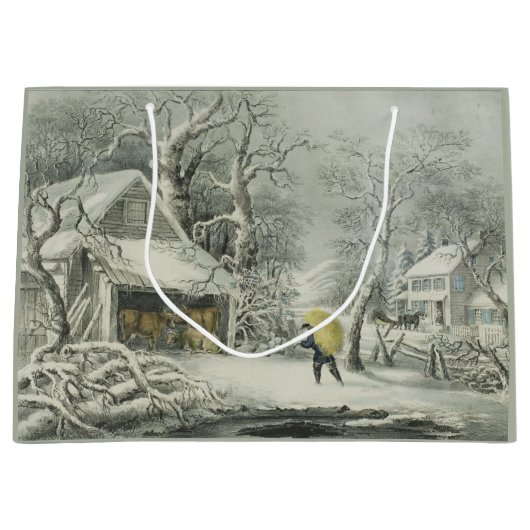 Ein schneebedeckter Morgen Große Geschenktüte (Vorderseite)