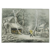 Ein schneebedeckter Morgen Große Geschenktüte (Rückseite)