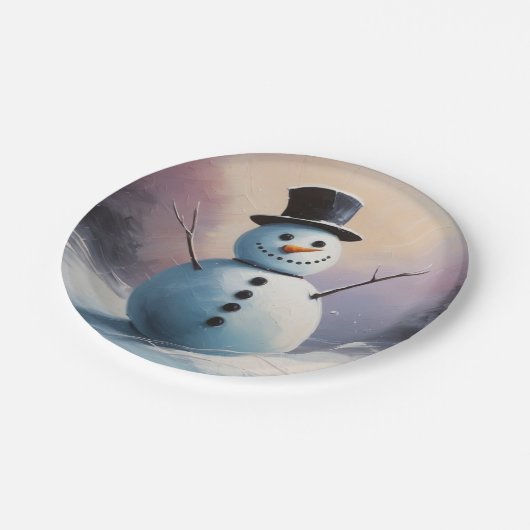 Ein schneebedeckter Tag Pappteller (Schrägansicht)