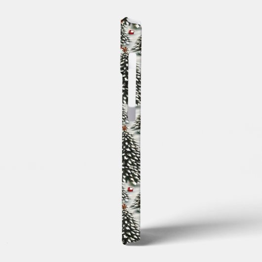 Ein schneebedeckter Wald mit Weihnachtsbäumen Case-Mate iPhone Hülle (Rückseite / Links)