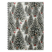 Ein schneebedeckter Wald mit Weihnachtsbäumen Notizblock (Vorderseite)