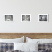 Ein schneebedeckter Weg durch einen Winterwald Bilderwand Sets (Schlafzimmer)