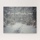 Ein schneebedeckter Weg durch einen Winterwald Puzzle (Horizontal)