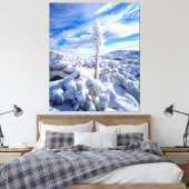 Ein schneebedeckter Yucca Leinwanddruck (Insitu (Schlafzimmer))