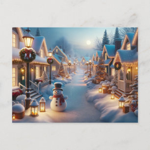 Ein schneebedecktes Dorf zu Weihnachten