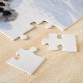 Ein Schneeleopard auf schneebedecktem Gipfel Puzzle (Seite)