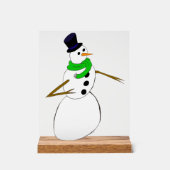 ein Schneemann Acrylschild (Vorderseite)