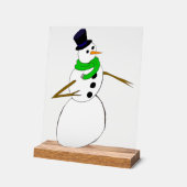 ein Schneemann Acrylschild (Winkel)