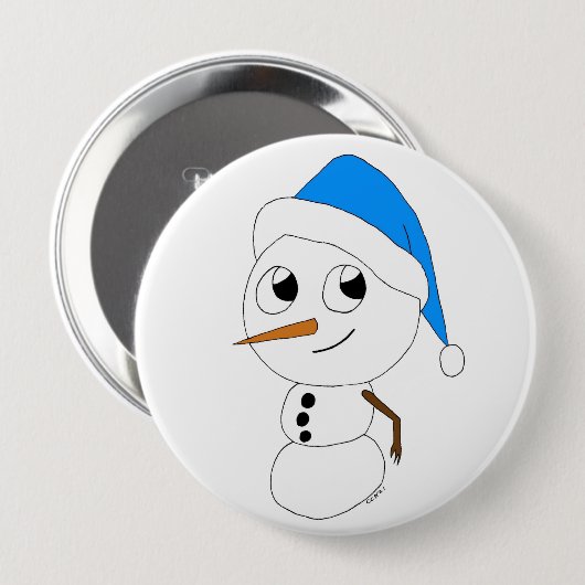 ein Schneemann Button (Vorne & Hinten)