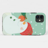 Ein Schneemann, der eine Verzierung auf einem Baum Case-Mate iPhone Hülle (Rückseite (Horizontal))