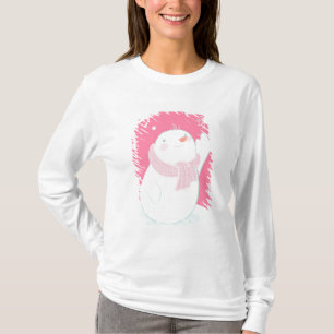 Ein Schneemann, der für eine fallende Schneeflock T-Shirt