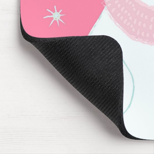 Ein Schneemann, der für eine fallende Schneeflocke Mousepad (Ecke)