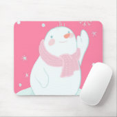Ein Schneemann, der für eine fallende Schneeflocke Mousepad (Mit Mouse)