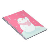 Ein Schneemann, der für eine fallende Schneeflocke Notizblock (Rechte Seite)