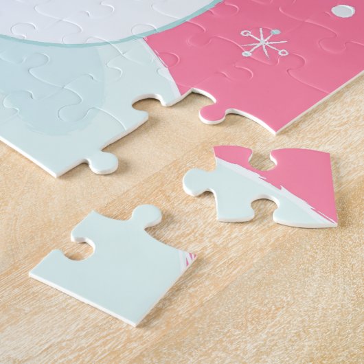 Ein Schneemann, der für eine fallende Schneeflocke Puzzle (Seite)