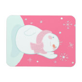 Ein Schneemann, der nach einer fallenden Schneeflo Magnet (Horizontal)