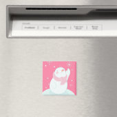 Ein Schneemann, der nach einer fallenden Schneeflo Magnet (In Situ (Geschirrspüler))