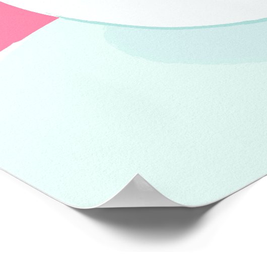 Ein Schneemann, der nach einer fallenden Schneeflo Poster (Ecke)