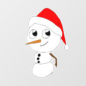 ein Schneemann Fensteraufkleber (Blatt)