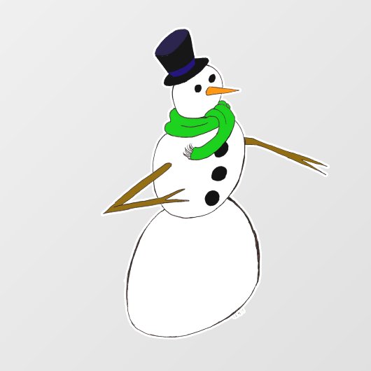ein Schneemann Fensteraufkleber (Blatt)