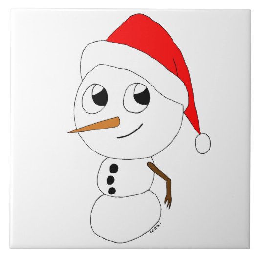 ein Schneemann Fliese (Vorderseite)