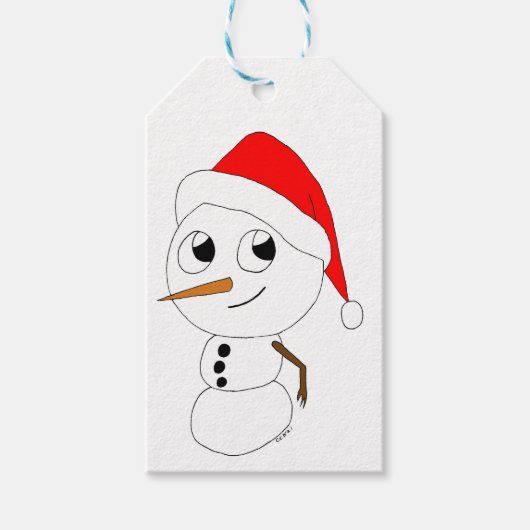 ein Schneemann Geschenkanhänger (Vorderseite)
