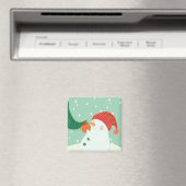 Ein Schneemann hängt ein Ornament an einem Baum Magnet (In Situ (Geschirrspüler))