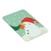 Ein Schneemann hängt ein Ornament an einem Baum Magnet (Rechte Seite)