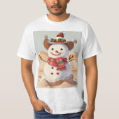 Ein Schneemann inmitten der Wüste, allein, Smil T-Shirt (Vorderseite)