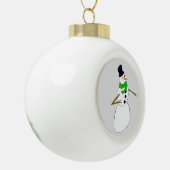 ein Schneemann Keramik Kugel-Ornament (Links)