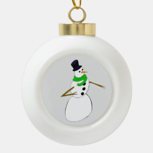 ein Schneemann Keramik Kugel-Ornament