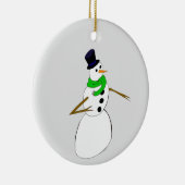 ein Schneemann Keramik Ornament (Rechts)